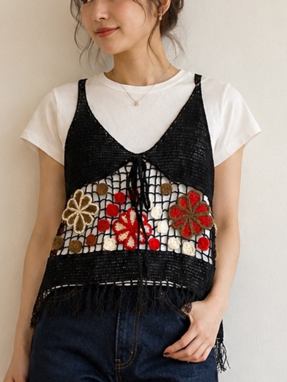Boho Crochet Floral Layered Top | Festival Style